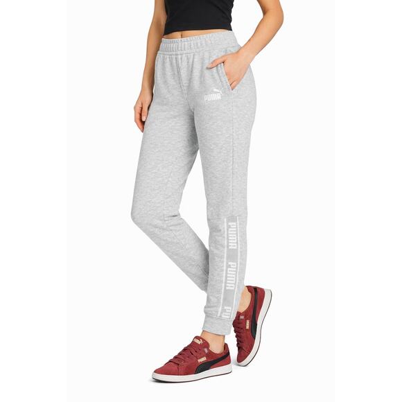 Puma Pants - NWT Puma Grey Logo Tape Joggers M